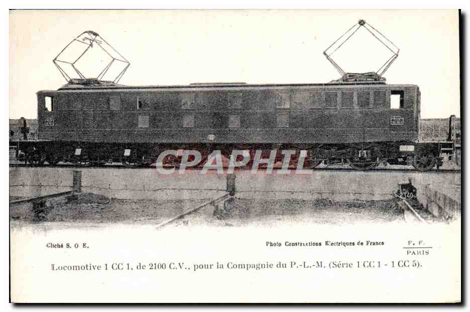 CPA Train Locomotive 1 CC 1 de 2100 CV de la Compagnie du PLM