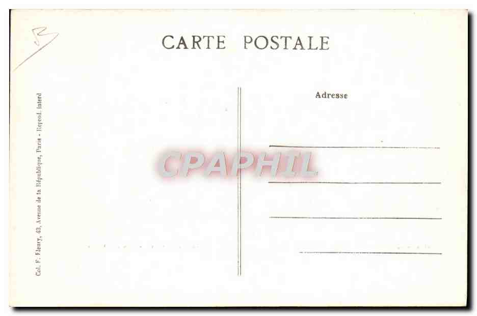 CPA Train Locomotive 1 CC 1 de 2100 CV de la Compagnie du PLM — Verso