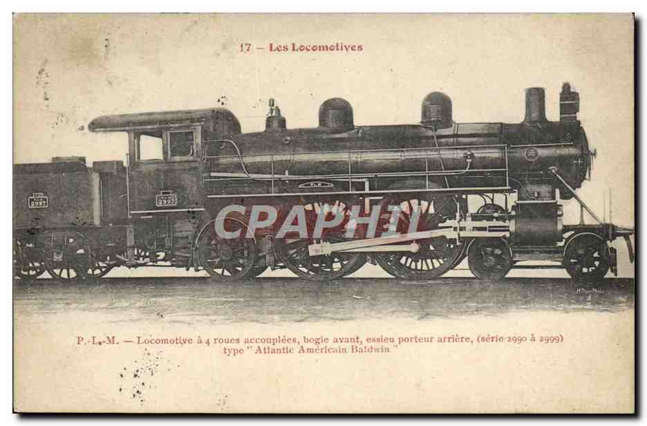 CPA Train Locomotive a 4 roues accouplees