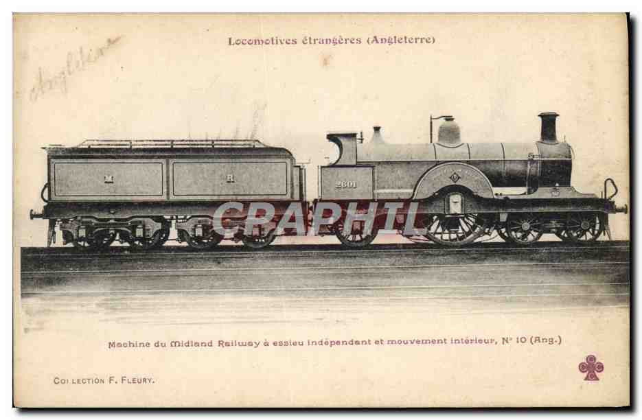 CPA Train Locomotive Machine du Midland Railway 