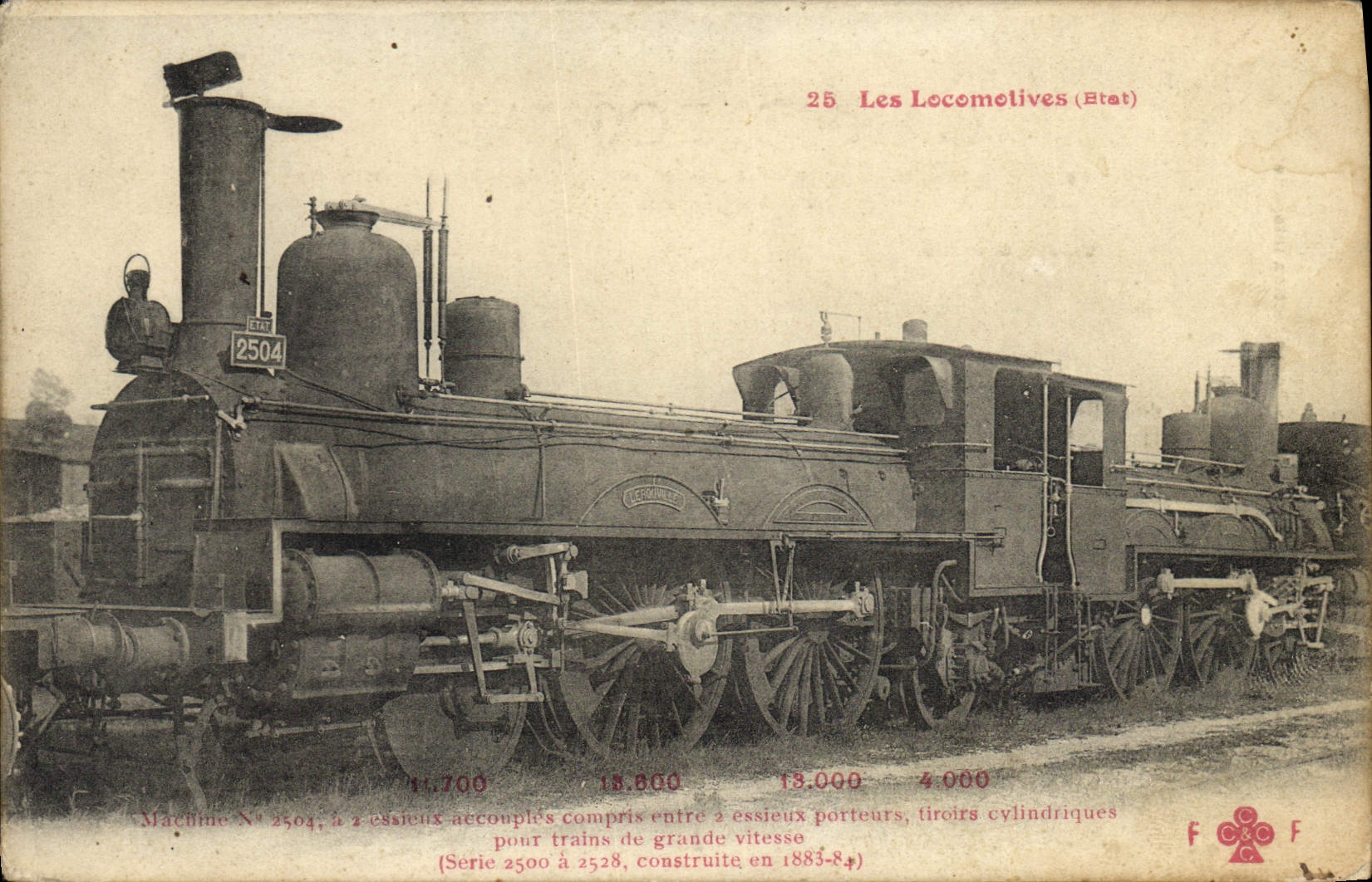 CPA Train Locomotive Machine 2504
