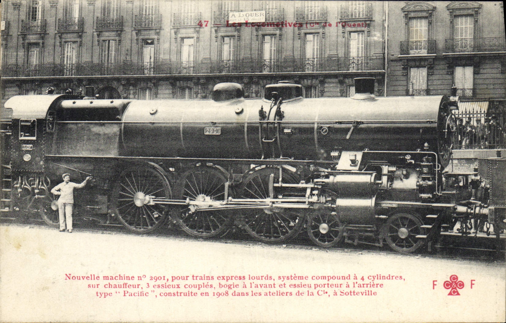 CPA Train Locomotive Nouvelle machine 2901 Sotteville