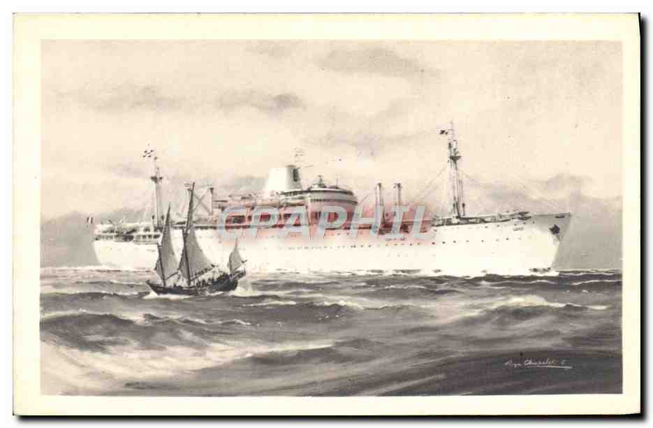 CPA Bateau Paquebot Compagnie des Messageries Maritimes Laos 