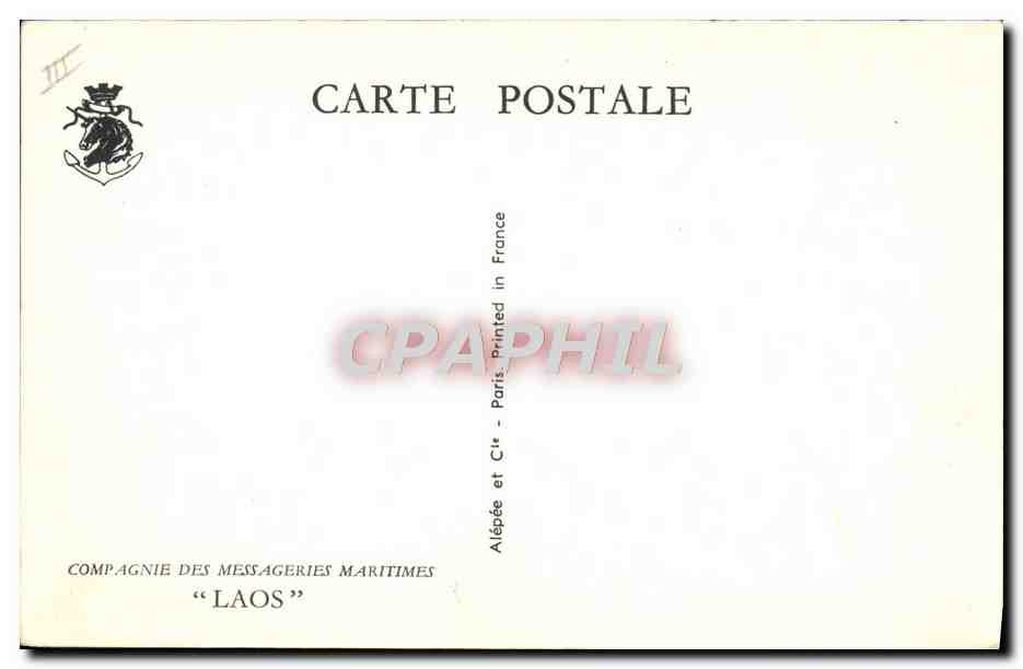CPA Bateau Paquebot Compagnie des Messageries Maritimes Laos  — Verso