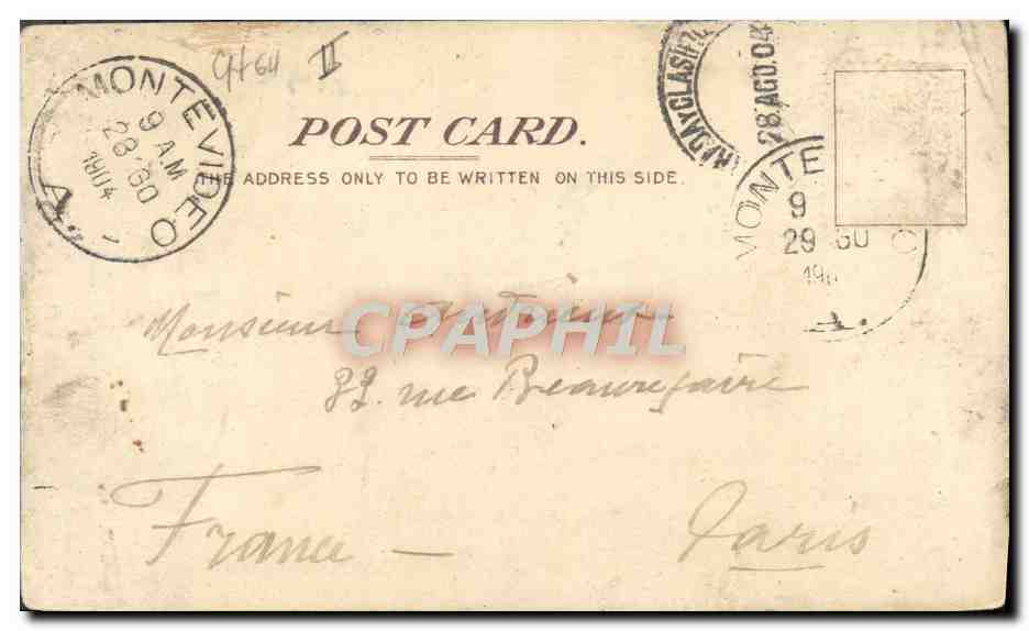 CPA Bateau Paquebot Pacific Line RM Steamer Orissa Brazil  — Back
