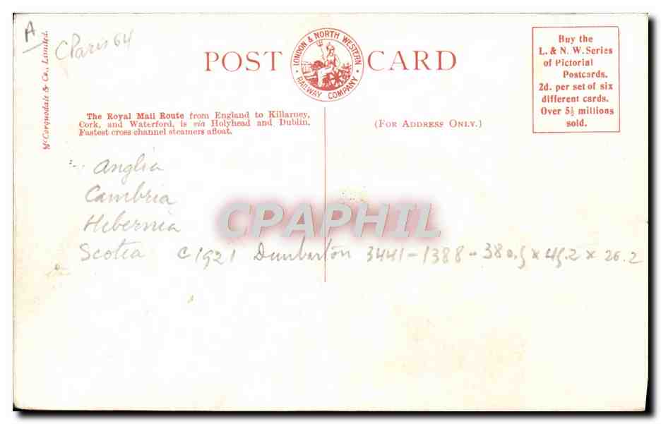 S.S. SCOTIA — L.&N.W. Holyhead & Dublin Service — London & North Western Railway Company — Reverso