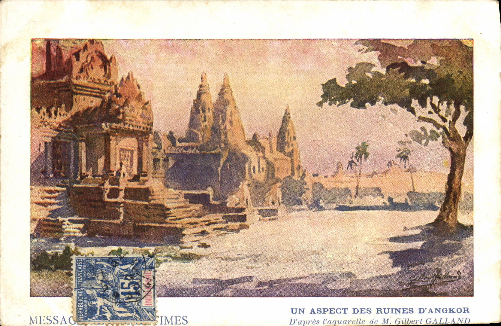 Ruines d'Angkor — D'après l'aquarelle de M. Gilbert Galland — Bernard Pétre — n° 15