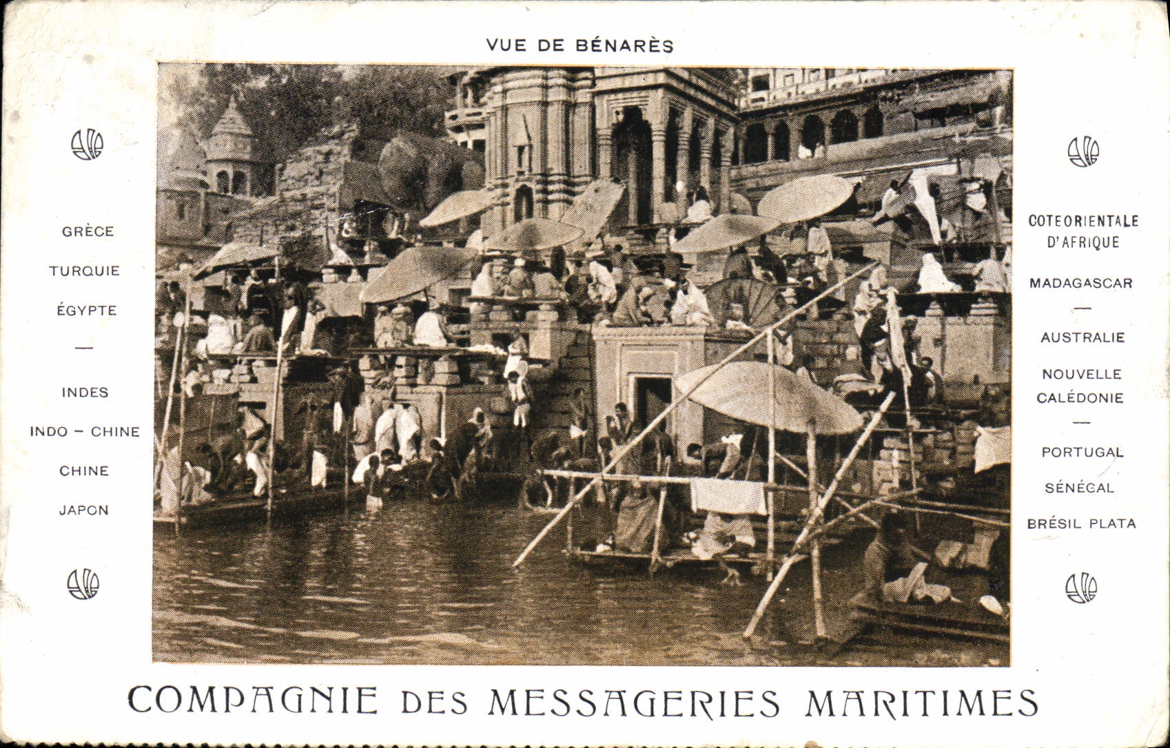 Vue de Bénarès — Compagnie des Messageries Maritimes