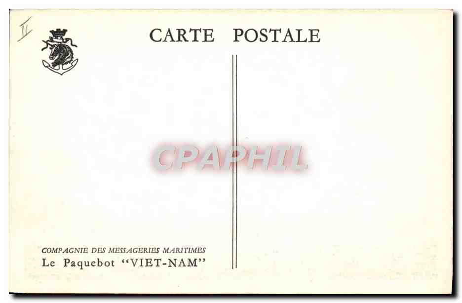 Le Paquebot "VIET-NAM" — Compagnie des Messageries Maritimes — illustration de Roger Chapelot — Verso