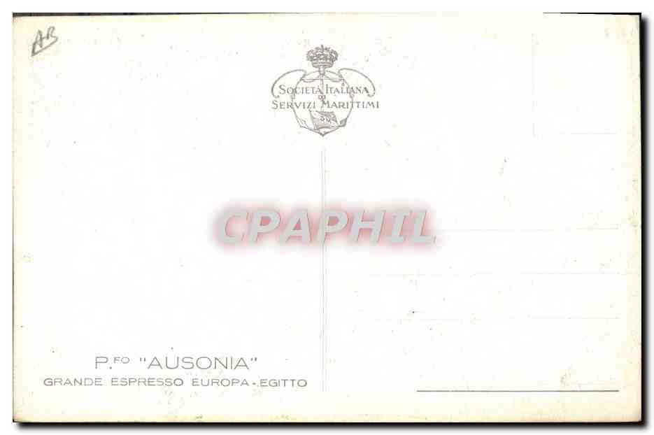 CPA Bateau Paquebot Ausonia  — Verso