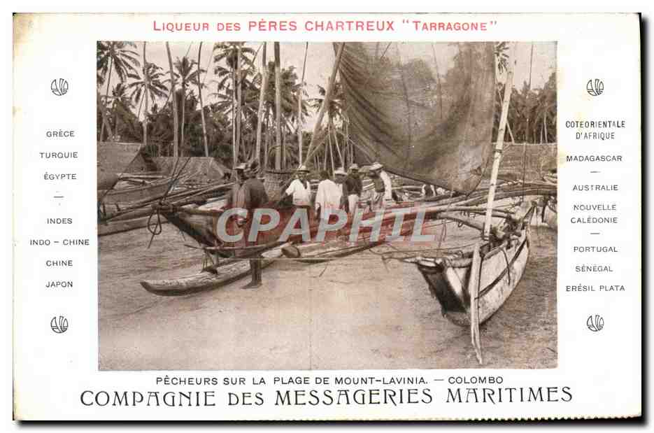 Pêcheurs sur la plage de Mount-Lavinia — Colombo — Compagnie des Messageries Maritimes