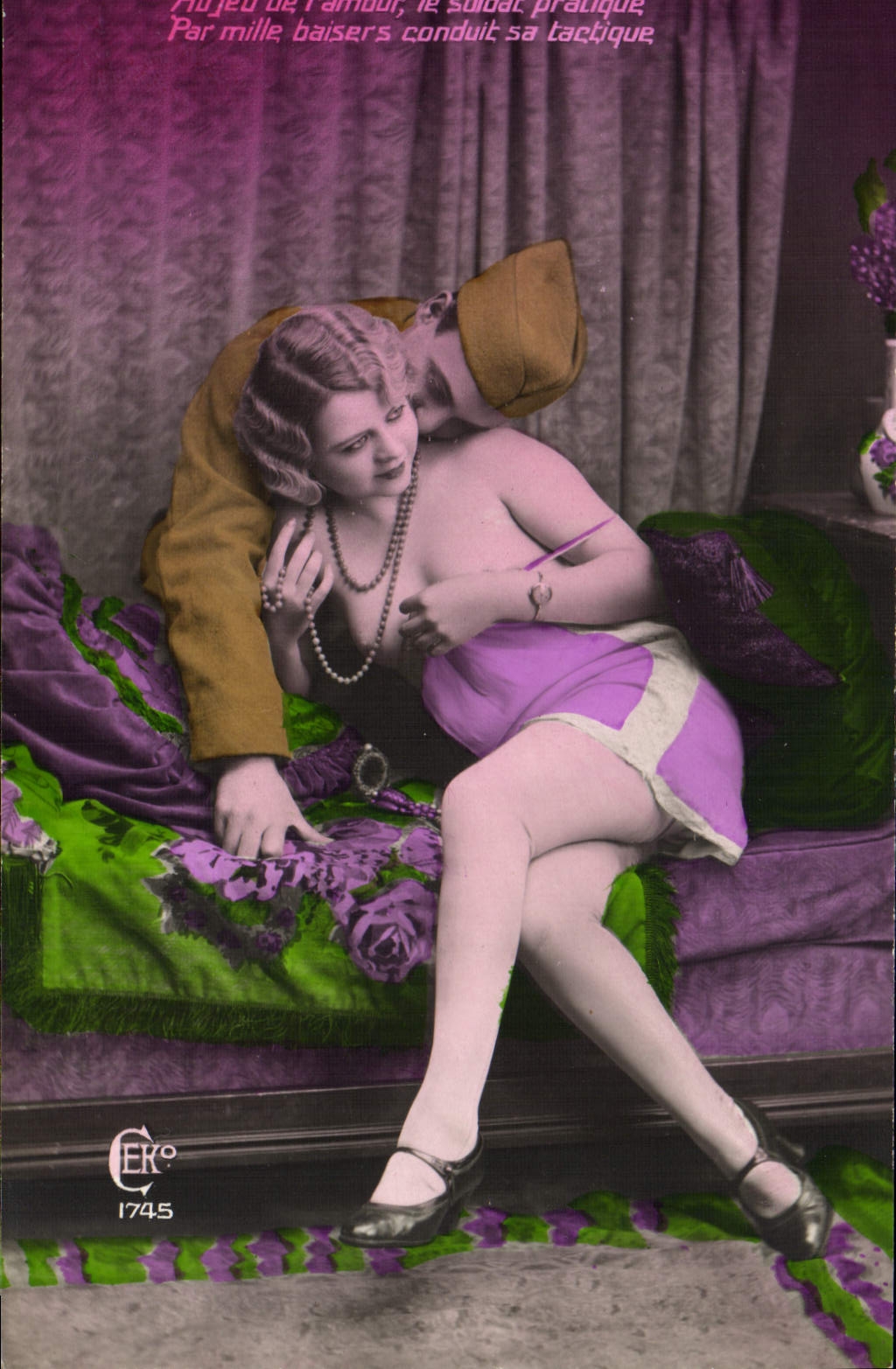 Soldat et femme — scène amoureuse — CERCO n°1745