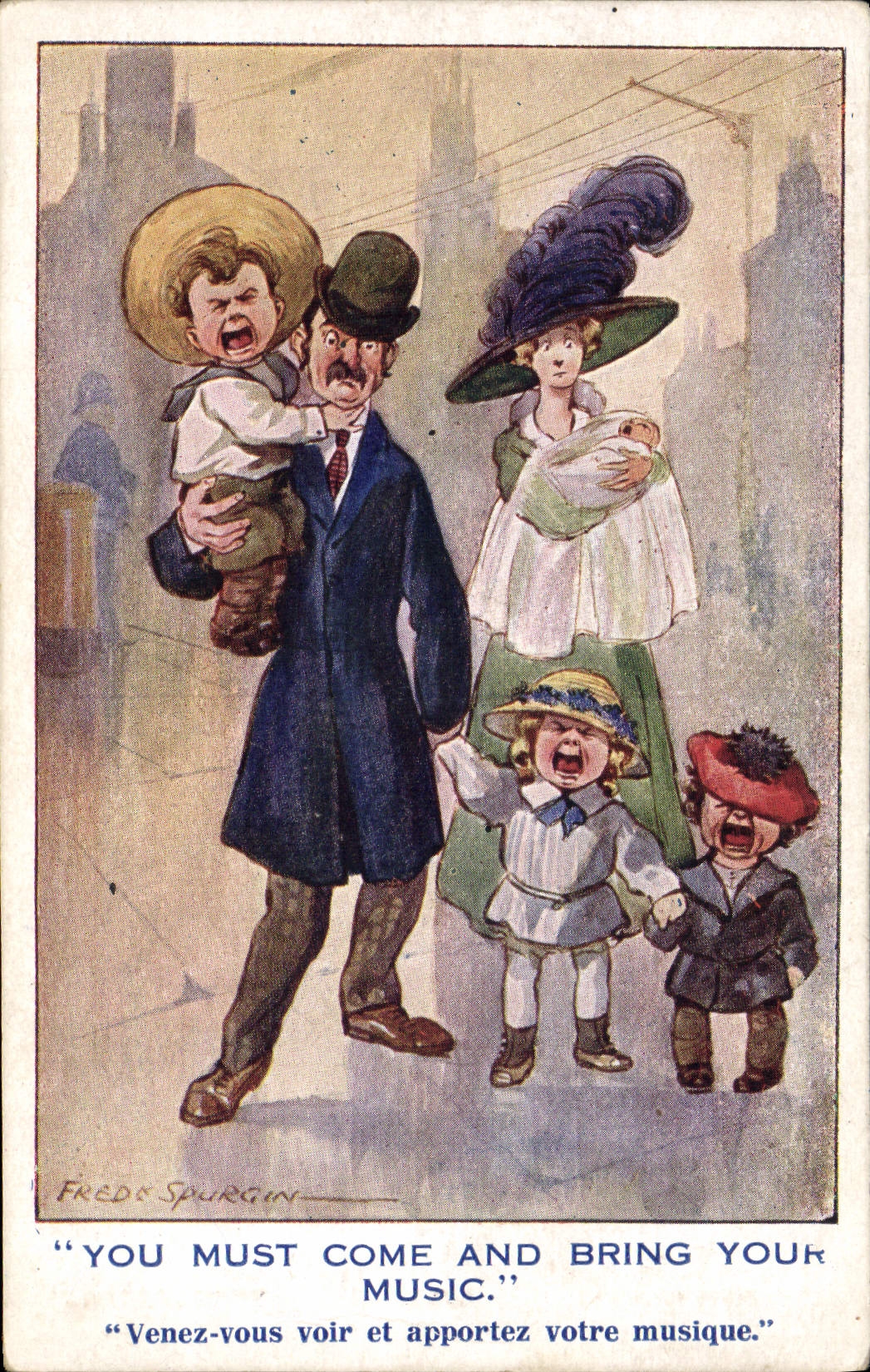 CPA Fantaisie Illustrateur Famille Fred Spurgin