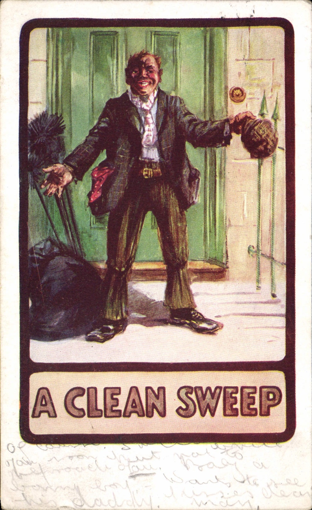 CPA Fantaisie Illustrateur Homme A clean sweep 