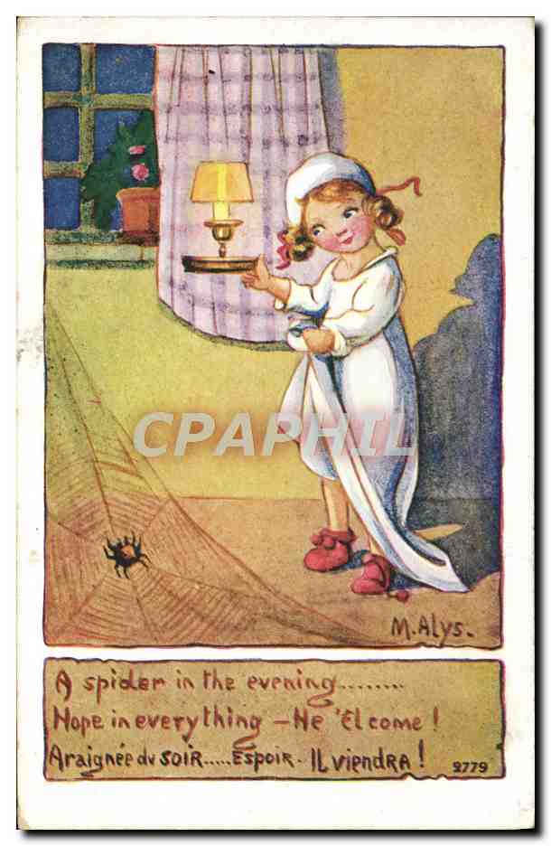 CPA Fantaisie Illustrateur Enfant Toile d'araignee Alys