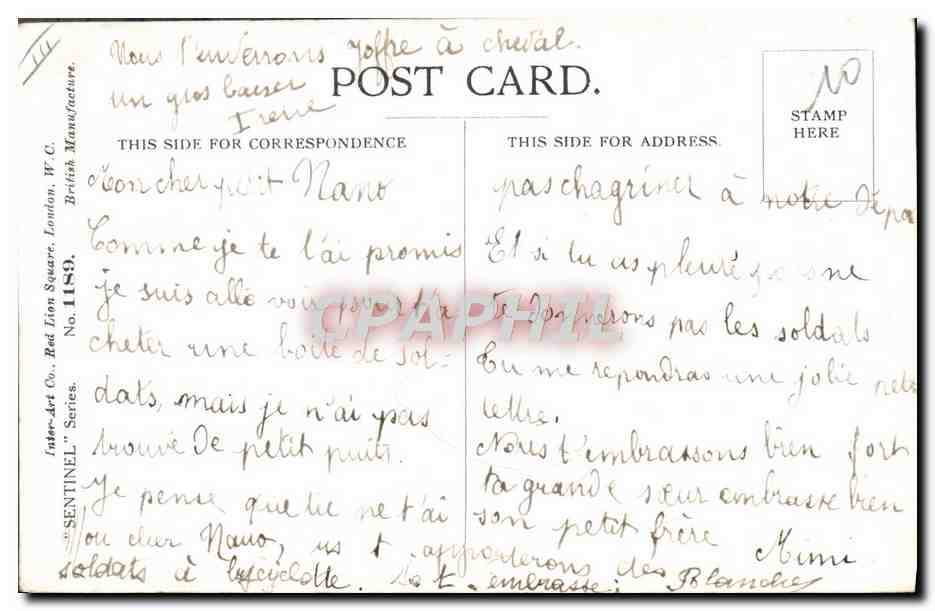 CPA Fantaisie Illustrateur Enfants Soldat Militaria — Verso