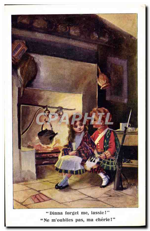 CPA Fantaisie Illustrateur Enfants Soldat Ecosse 