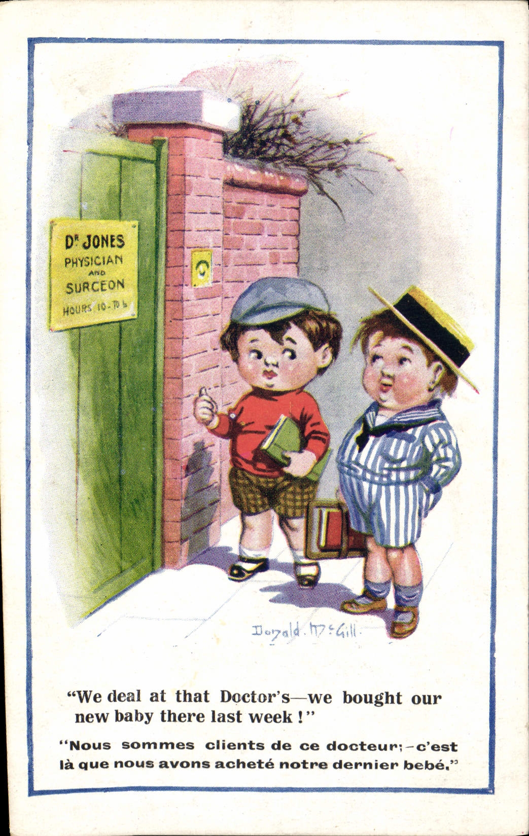 Deux garçons devant la clinique du Dr Jones — série Comique, Inter-Art Co. — n°1886