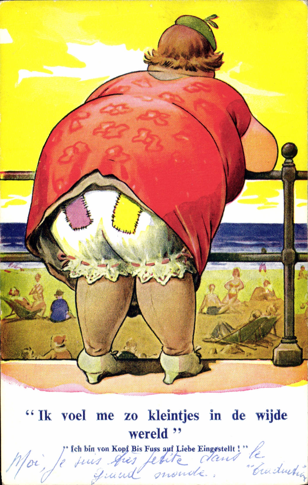 CPA Fantaisie Illustrateur Femme forte Cafe Zonnehoek 