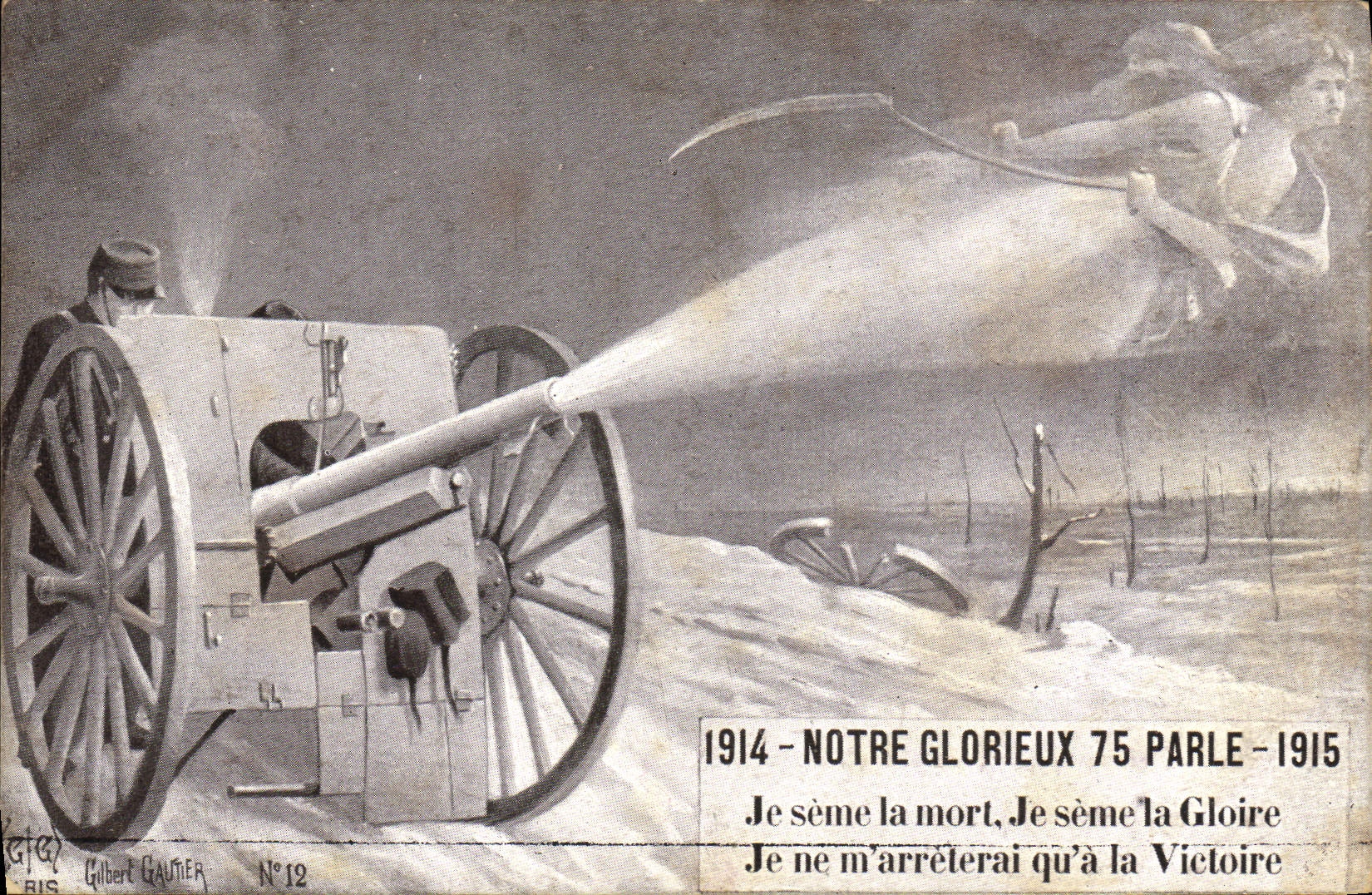 CPA Militaria Notre glorieux 75 parle Ange Mort 