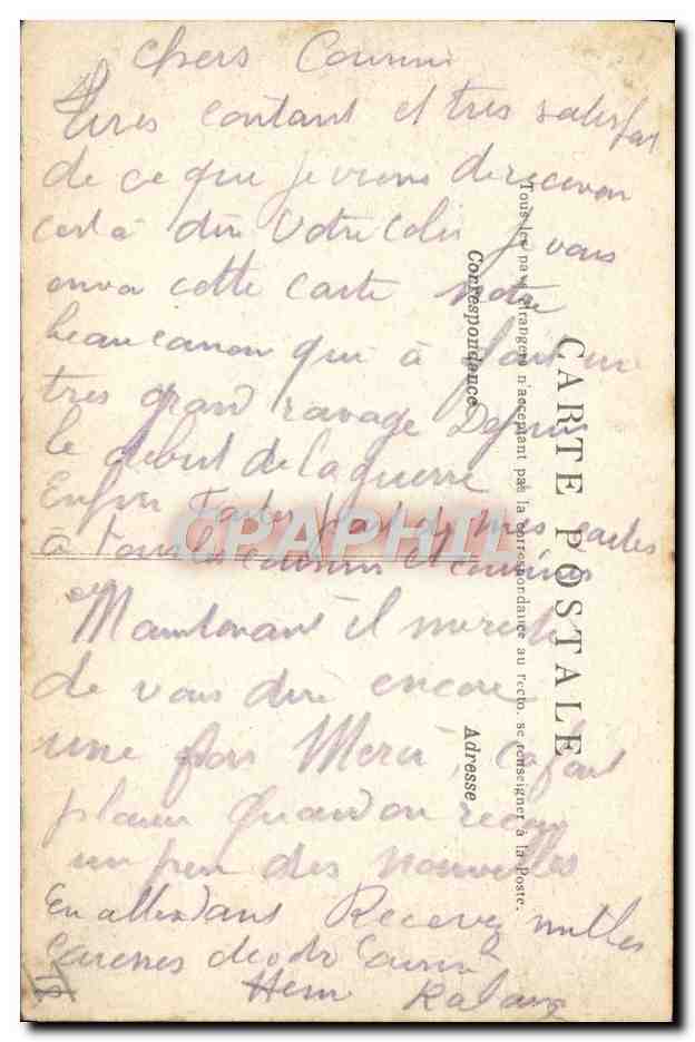 CPA Militaria Notre glorieux 75 parle Ange Mort  — Rückseite