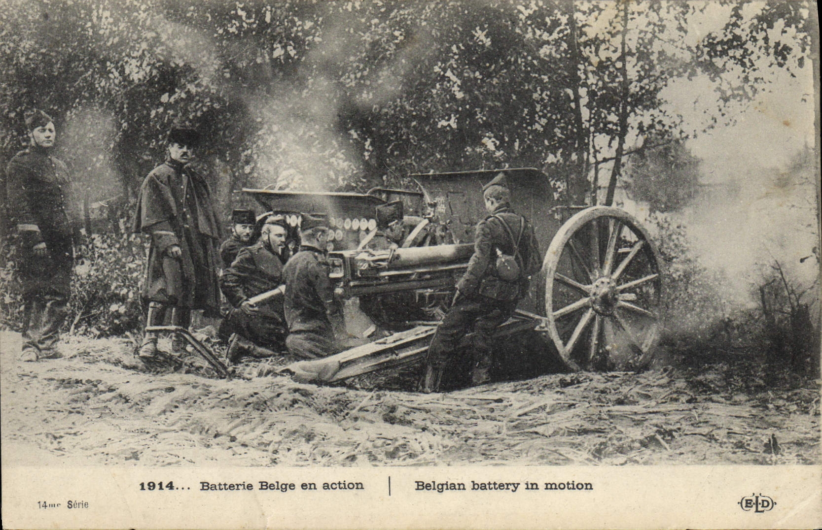 CPA Militaria Canon Batterie belge en action