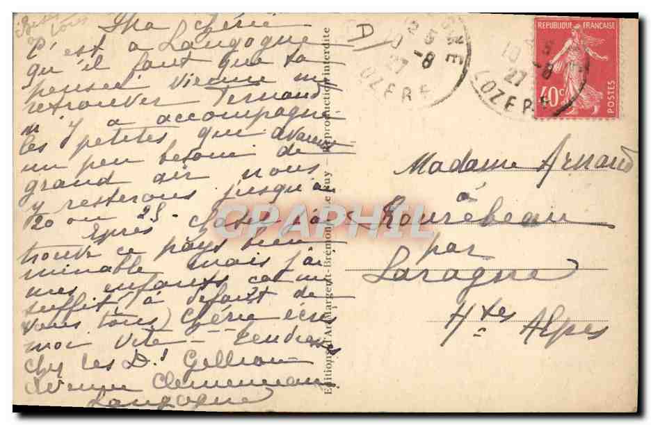 Le Berger du Village — Les Scènes Champêtres — n° 865 — Verso