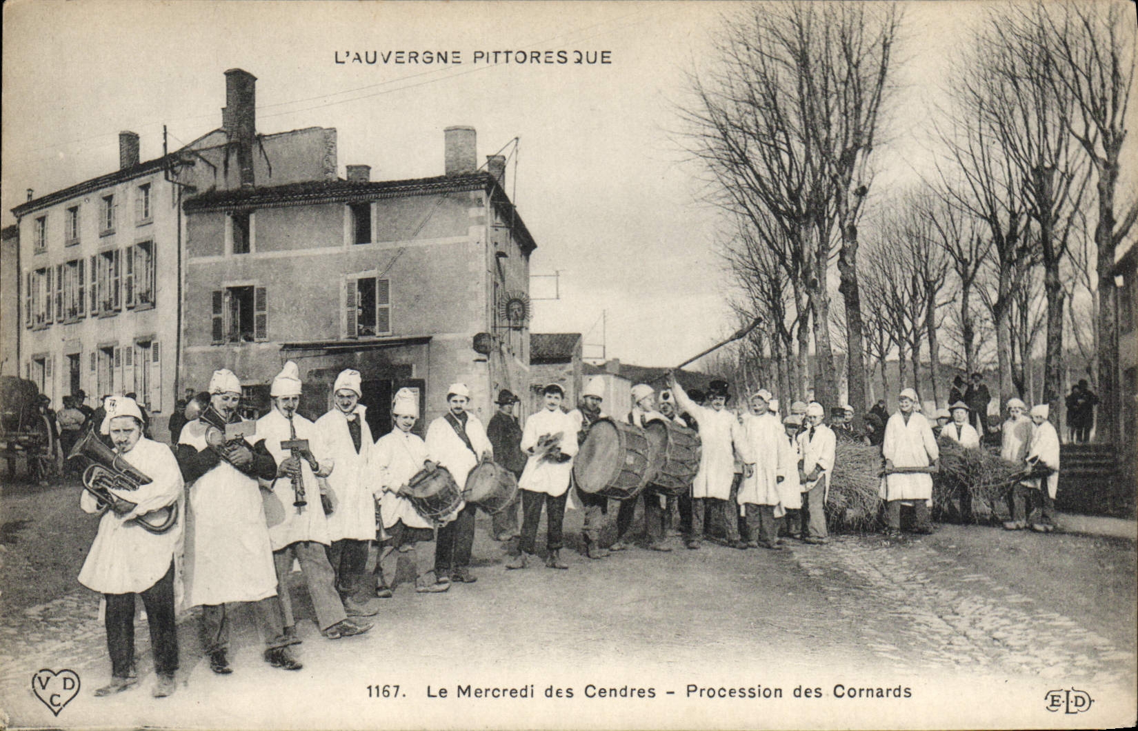 L'Auvergne pittoresque — Le Mercredi des Cendres — Procession des Cornards — Éditeur ELD, n° 1167