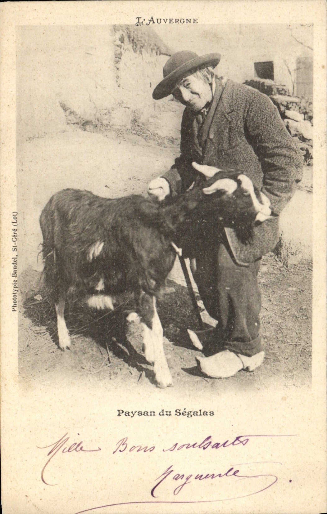 Campesino del Ségala — L'Auvergne — Fototipia Baudelet, St-Céré (Lot)