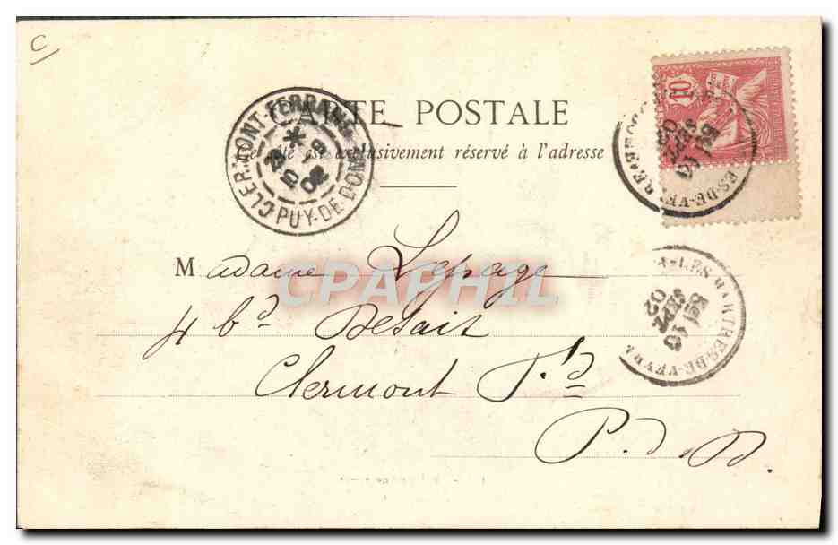 CPA Attelage Auvergnant Folklore — Back