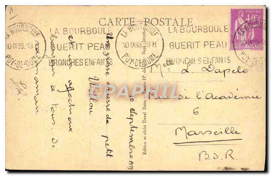 CPA Les Auvergnats chez eux Le marchand de sabots  — Verso