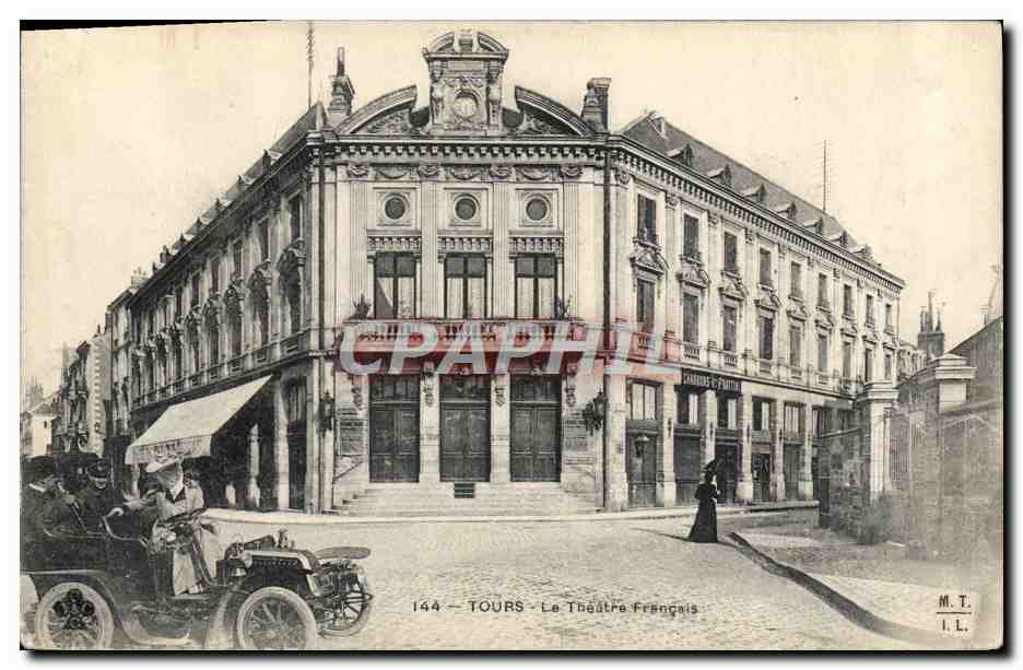 CPA Tours Theatre francais Automobile 