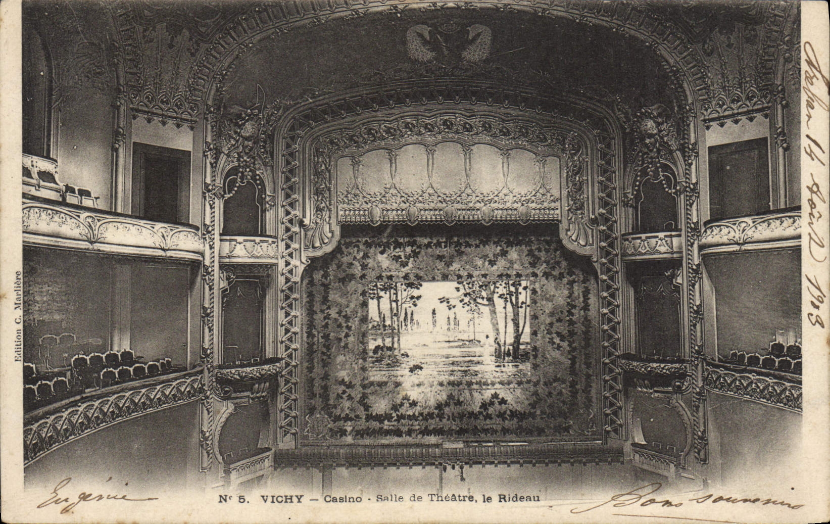 Vichy - Casino - Salle de Théâtre, le Rideau — Édition C. Marlière, N° 5