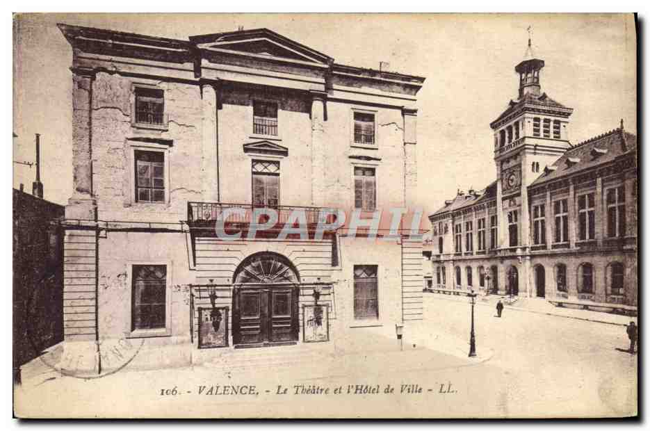 CPA Valence Le theatre et l'hotel de ville 