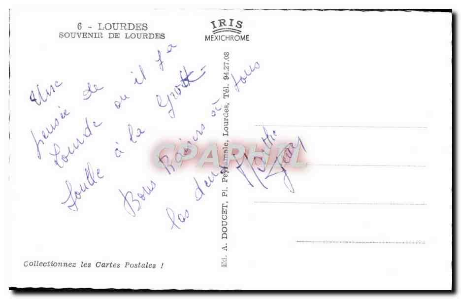 CPM A Lourdes Ai Prie Pour Vous — Verso