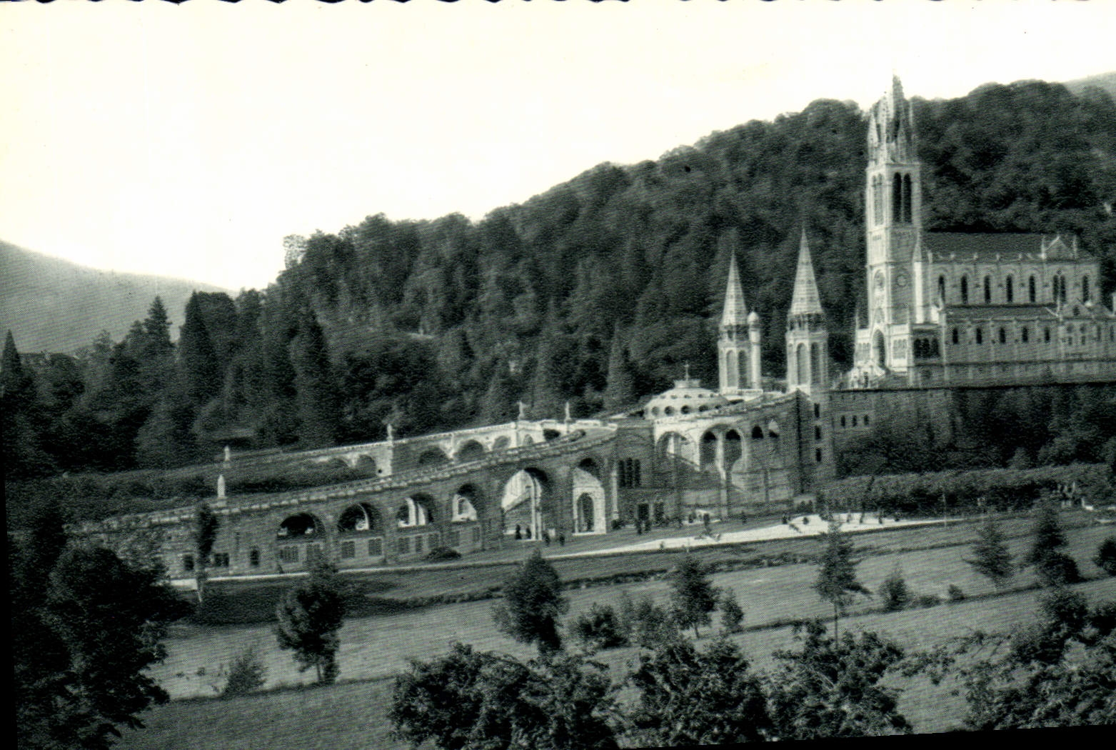 CPM Lourdes La Basilique et le calvaire