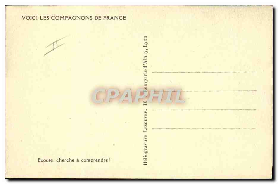 CPA Scout Scoutisme Jamboree Compagnons de France  — Rückseite