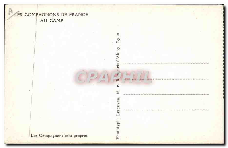 CPA Scout Scoutisme Jamboree Compagnons de France Les compagnons sont propres — Rückseite