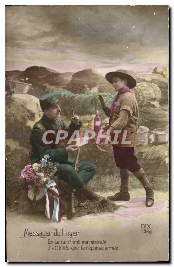 CPA Scout Scoutisme Jamboree Soldat Militaria Message du foyer