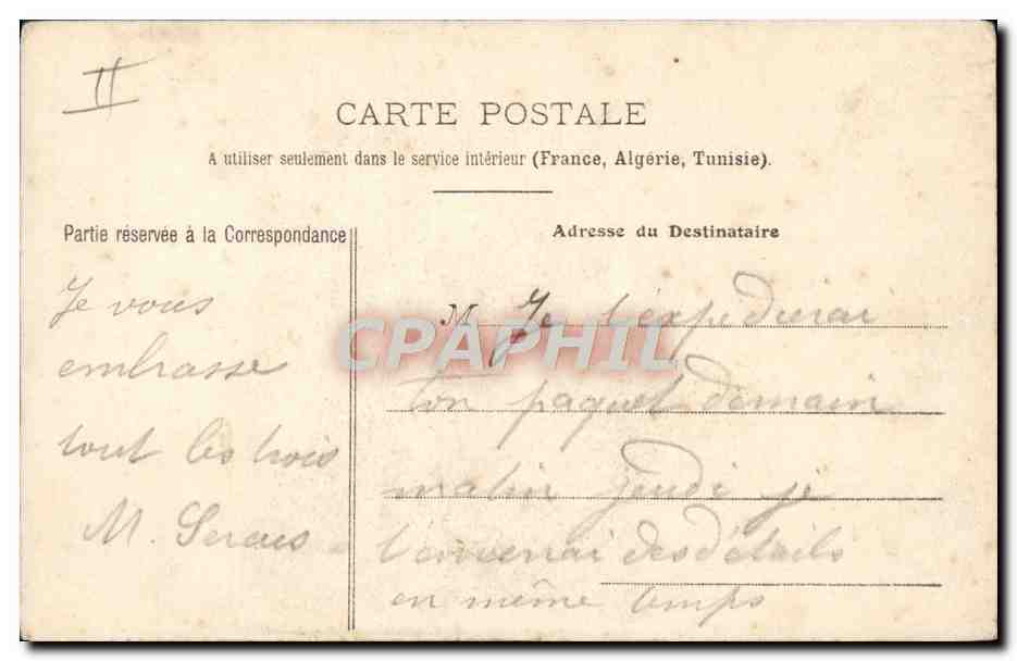 CPA L'aveugle  — Verso