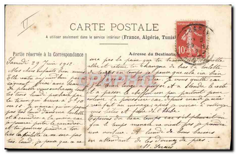 CPA L'aveugle  — Verso