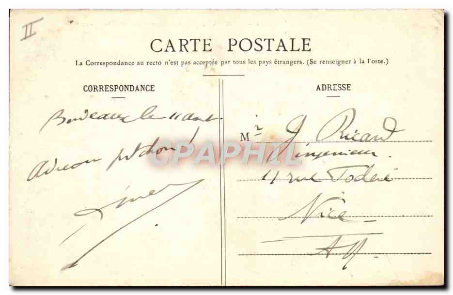 CPA Bordeaux Ecole nationale des Sourdes Muettes  — Rückseite