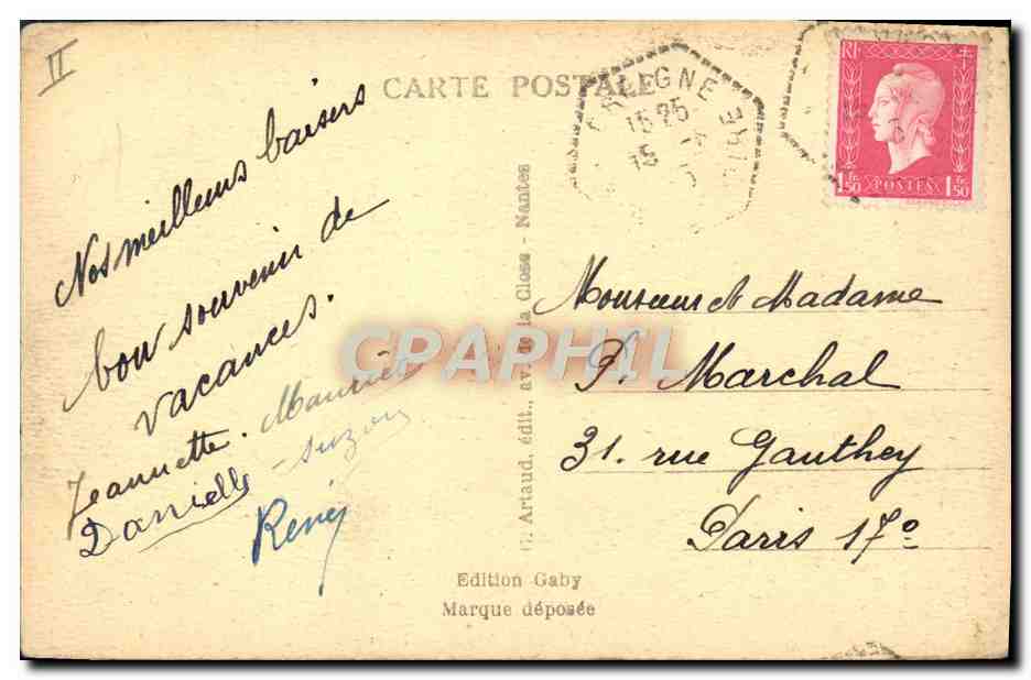 CPA Cande Rue de Bretagne Pharmacie  — Rückseite