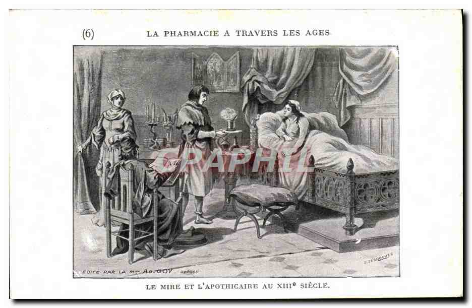 CPA La pharmacie a travers les ages Le mire et l'apothicaire au 18eme