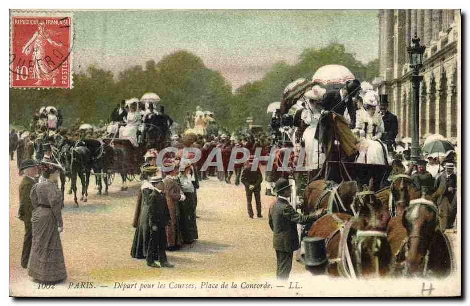 Paris — Départ pour les Courses, Place de la Concorde — LL.