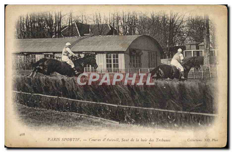 Cours d'Auteuil — Saut de la barrière des Tribunes — Collections ND Phot