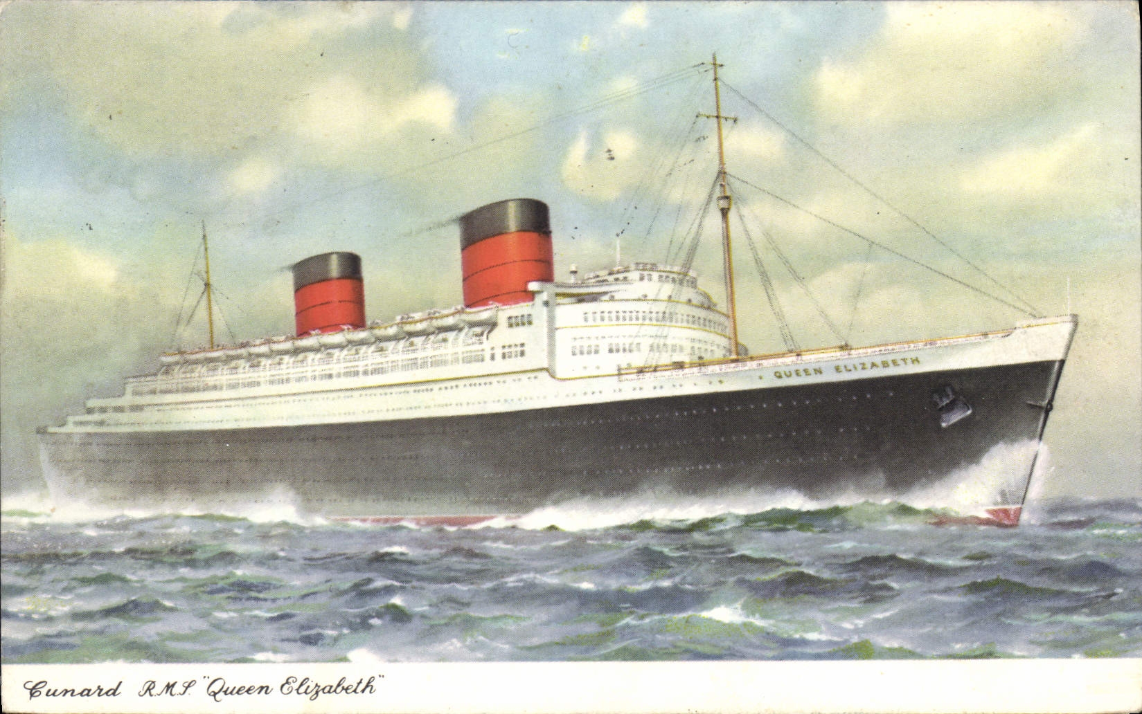 RMS Queen Elizabeth — Cunard — éditeur non visible