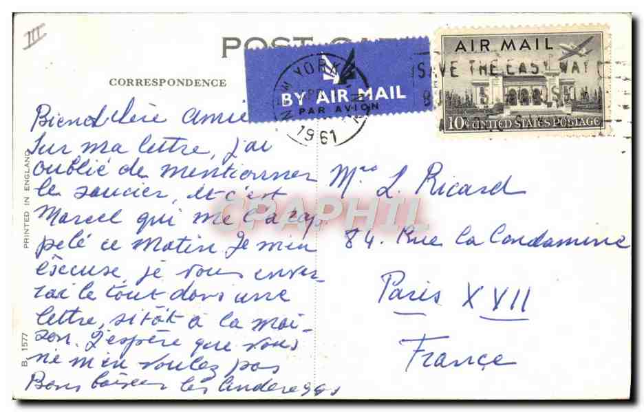 RMS Queen Elizabeth — Cunard — éditeur non visible — Verso