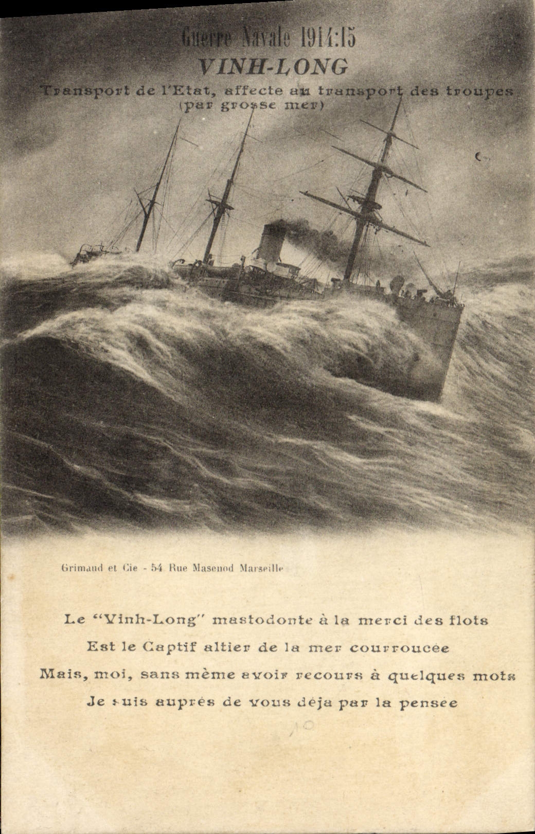 Vinh-Long — Transport de l'État en guerre 1914-15 — Grimand et Cie, Marseille