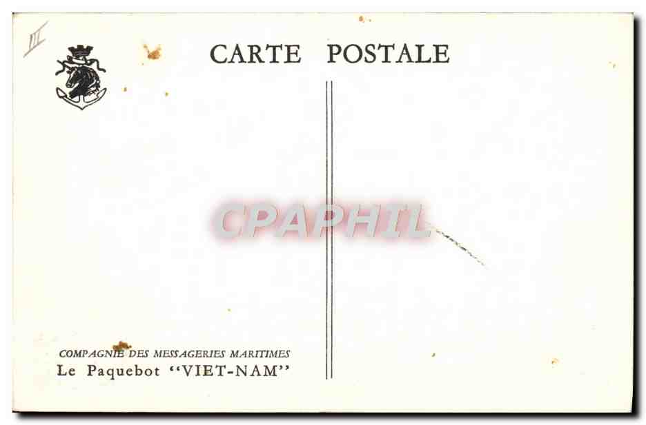 Het transatlantisch schip "VIET-NAM" — Compagnie der Messageries Maritimes — illustratie van Roger Chaplet — Achterkant